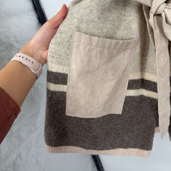 Angel Of The North Anthropologie Belted Long Cardigan Sweater 100% Wool Size S - Picture 6 of 13